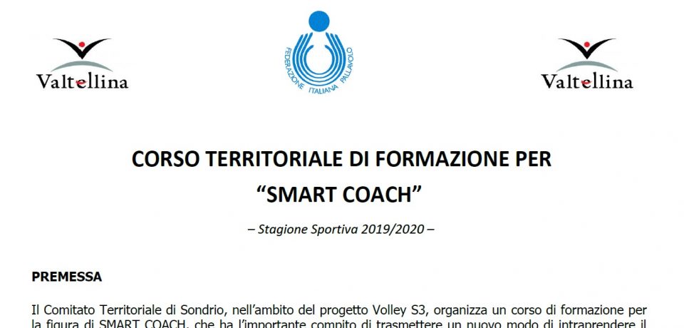 Progetto VolleyS3: al via il corso da Smart Coach